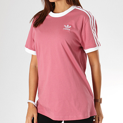 t shirt adidas rose et blanc