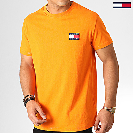 orange tommy hilfiger shirt